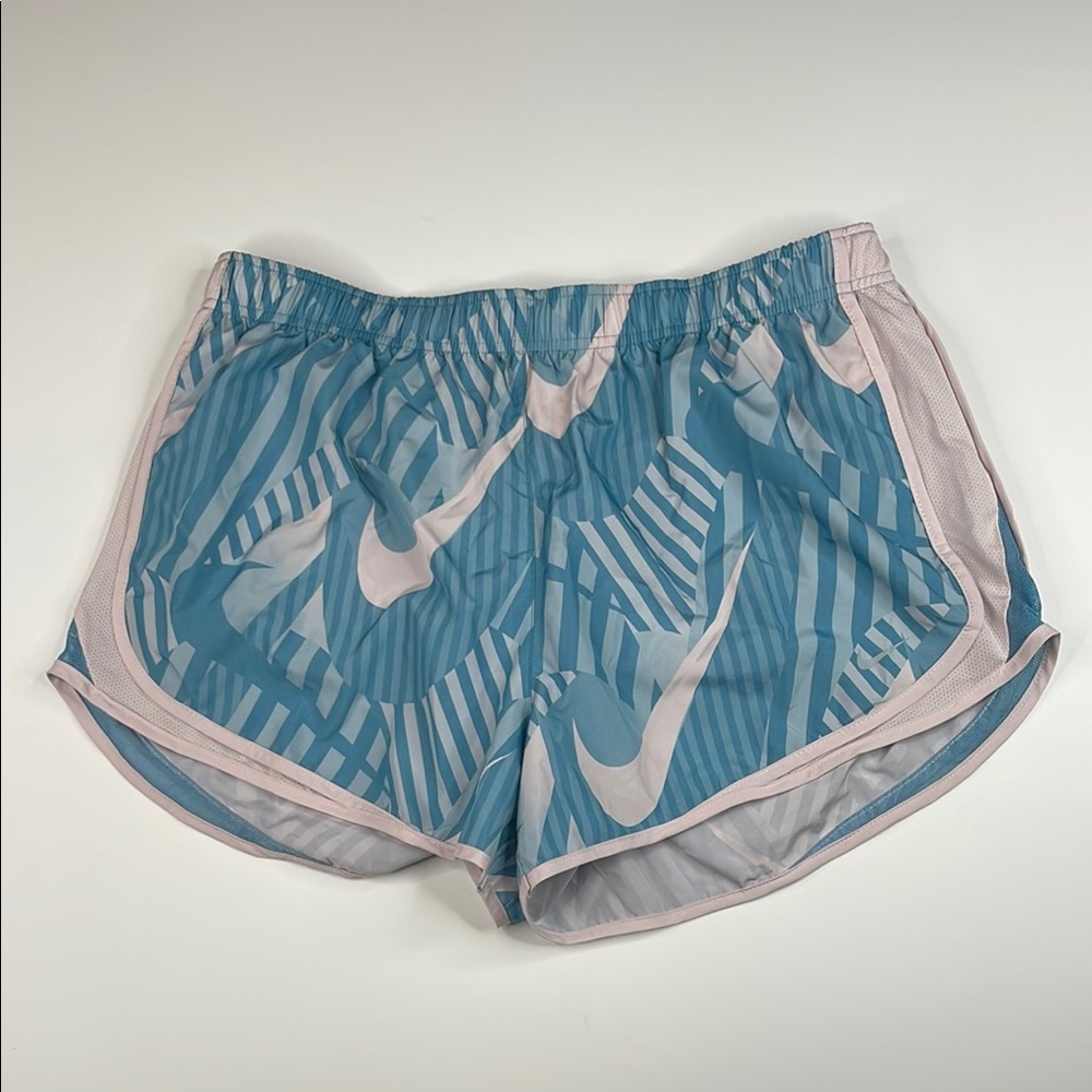 Nike Dri-fit Lined Running Shorts Light Blue and Cream size XL